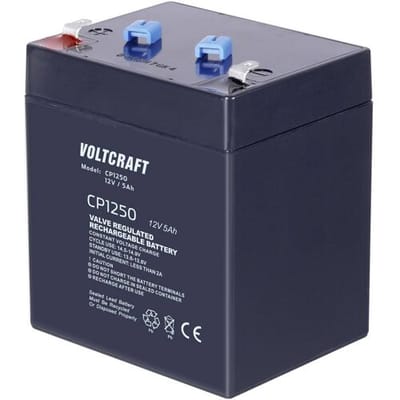 VOLTCRAFT CE12V/5Ah Loodaccu 12 V 5 Ah Loodvlies (AGM) (b x h x d) 90 x 107 x 70 mm Kabelschoen 4.8 mm Onderhoudsvrij