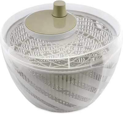Slacentrifuge - Slaspinner Sladroger - Salade Bereiden - 6 Liter Inhoud - 26x19 cm - Olijfgroen