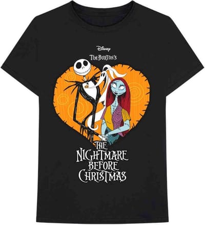 Disney The Nightmare Before Christmas - Heart Heren T-shirt - S - Zwart