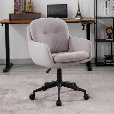 Ergonomische Bureaustoel Grijs - Comfortabele Draaistoel met Armsteun voor Thuiswerken en Kantoor