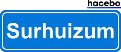Hacebo - Plaatsnaam Sticker - 29x10 CM - Surhuizum sticker - Verkeersborden sticker - grappige cadeaus - Surhuizum