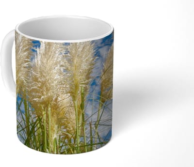 Mok - Koffiemok - Pampasgras - Plant - Natuur - Mokken - 350 ML - Beker - Koffiemokken - Theemok