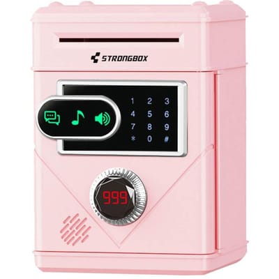 Elektronische Touchscreen Spaarpot Veiligheid Wachtwoord Mini Intelligent Muziek Geld Tellen Muntbank ATM Banken Speelgoed Voor Kinderen Cadeau black