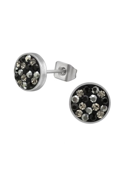 Ronde 8 mm Oorstekers van Hoogglans Chirurgisch Staal met Kristal