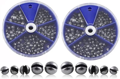 Vis loodvrije visloodgewichten set van 200 stuks in 5 maten (0,3g, 0,5g, 0,6g, 0,8g, 1g) - Compleet met uitneembaar schrootlood - Visaccessoires voor vissers