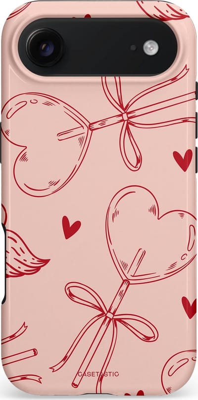 Casetastic hoesje geschikt voor Apple iPhone Air - MagSafe - Dubbellaagse bescherming - Zoete strikjes - Fashion Case - Perzik Zand Koraal