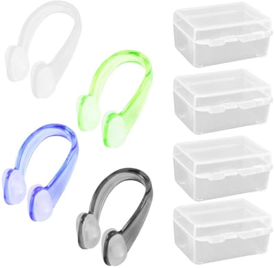 Allecto - Neusklem - Neusbescherming - Anti-verstikking - Zwart - Zwemhulp - Comfortabel en antislip - Geschikt voor zwemtraining - 4 stuks