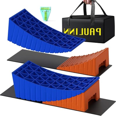 Nivelleringsblokken Set - Camper Stabilisatoren - Vlakke Camper Plaatsen - Drievoudige Antislip Grip - 4 Inch Verhoging - Zwart
