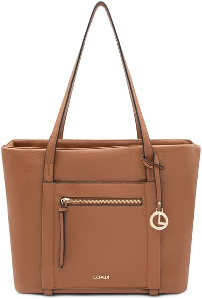 L.CREDI shopper schoudertas Merle Shopper Cognac Lichtbruin