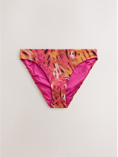 Next - Dames - Hoog uitgesneden bikinislip met print - Roze