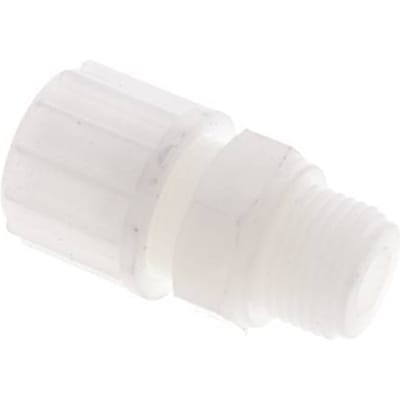 16x10mm & G1/2'' PVDF Rechte Knelfitting Buitendraad 10bar Kunststof en Polyamide
