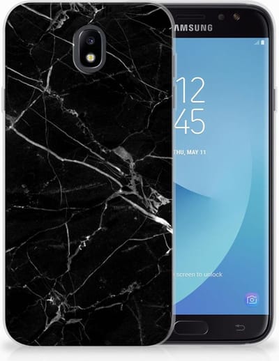 Samsung Galaxy J7 2017 | J7 Pro TPU Siliconen Hoesje Marmer Zwart - Origineel Cadeau Vader