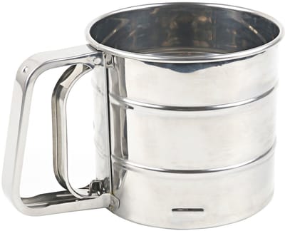 Dailygoods- Zeef Automatische Actie - Roestvrij Staal - Handheld Zeef - Meel/Cacao/Poedersuiker - Eenvoudige Bediening - Duurzaam - Poedersuizer