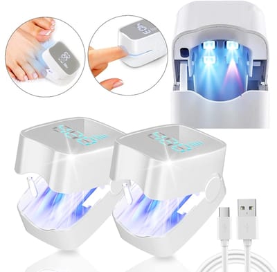 Laser apparaat - Schimmelnagel laserapparaat - TENZHVXI® - 2 stuks - Kalknagelbehandeling - Pedicure - LED-lichttherapie - Digitaal display, draagbaar, comfortabel, gemakkelijk te dragen - Wit