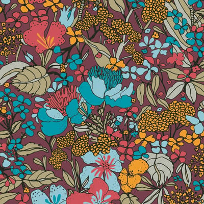 RETRO BLOEMEN BEHANG | Vintage - meerkleurig rood - "Architects Paper" A.S. Création Floral Impression