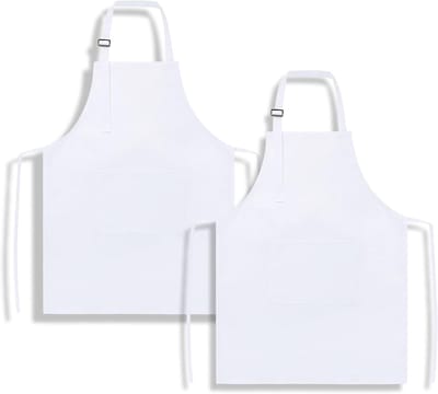 Comfortabele Witte Schorten voor Kinderen van 7-13 Jaar, Verstelbare Kook- en Knutselschorten voor Creatieve Activiteiten, Ideaal voor Koken en Tekenen
