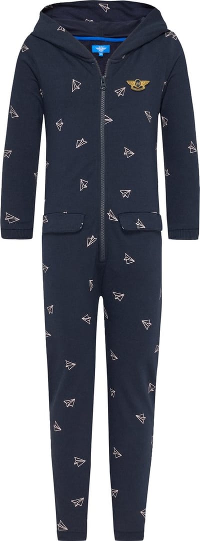 Wick Wings Navy Onesie 100% katoen slaapmasker nekkussen mt 98/104