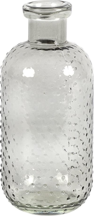 Countryfield Bloemenvaas Cactus Dots - grijs transparant - glas - 11 x 24 cm