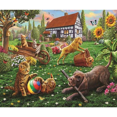 5D DIY diamant borduurwerk hond kat diamant schilderij landschap volledige ronde strass kruissteek 20X30CM beige