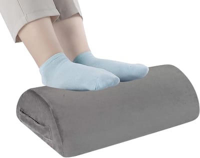 Ergonomische Voetsteun - Bureau Voetensteun - Comfort Verbeteren - Traagschuim Ondersteuning - Verstelbare Hoogte - Zwart Grijs