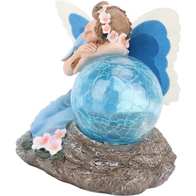 Zonne-Tuin Fee Beeld Huiswarming Ornament Uniek Cadeau Zonne-Tuin Beeld Buiten Decor white