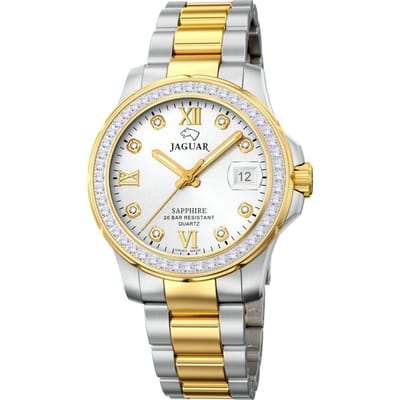 Jaguar Executive Diver Ladies Horloge - Jaguar dames horloge - Bicolor - diameter 34.5 mm - roestvrij staal