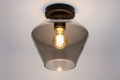 Lumidora Plafondlamp 31052 - Plafonniere - NAPELS - E27 - Zwart - Grijs - Glas - ⌀ 23 cm