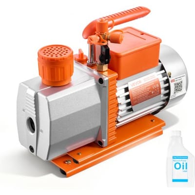 VEVOR Vacuümpomp, 7 Cfm 198 L/Min, 2-Traps, 550 W, Geschikt Voor R134a, R22, R410a, R1234yf & R32, 4-Polige Motor, Voor Het Onderhoud van Auto-Airconditioningsystemen En Het Ontgassen van Harsen, Incl. Olie