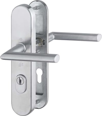 Hoppe Stockholm RVS veiligheidsgarnituur - cg72mm (kerntrek) - kruk/kruk - deurdikte 54mm