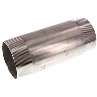 R 3'' RVS Dubbele Pijpnippel 20 Bar DIN 2982 - 200mm - FL2S-M-ST-300R-200L