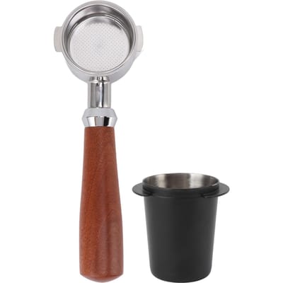 51mm Koffie Bodemloze Portafilter 2 Oren Afneembare Koffie Portafilter met Koffiepoeder Picker zwart