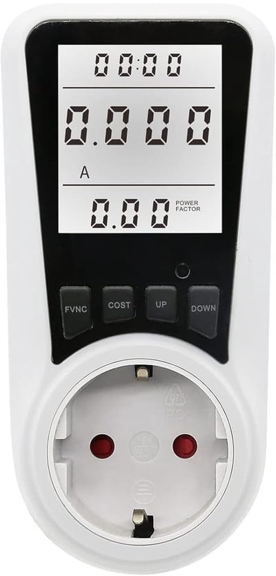 Stroomverbruik Meter - Energie Verbruiksanalysator - Apparaten Monitoren - LCD Achtergrondverlichting - EU Stekker - Wit