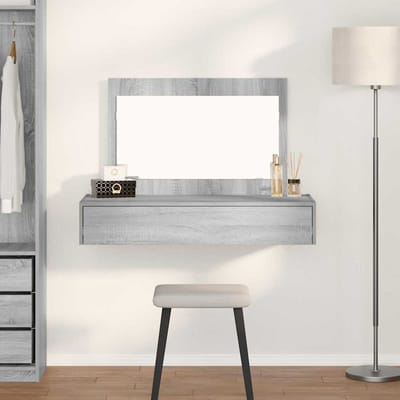 vidaXL - Kaptafel - Grijs - 100 - x - 40 - x - 70 - cm - Bewerkt - hout