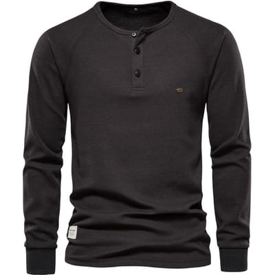Heren Basis Shirt met Kraag Lange Mouw T-shirt Heren Effen Kleur Heren T-shirt 2XL