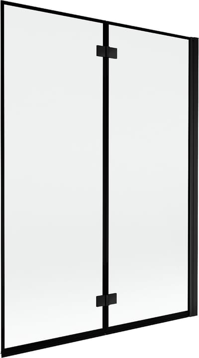 Mexen Mist badwand 2-delig rechts 130 x 150 , zwart frame, zwart - 8A9-130-002-70-70-P