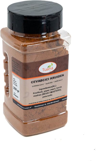 Tuana Kruiden - Cevapcici Kebab Kruiden - Strooibus 130`gram - Tuanashop - MP-C-0006
