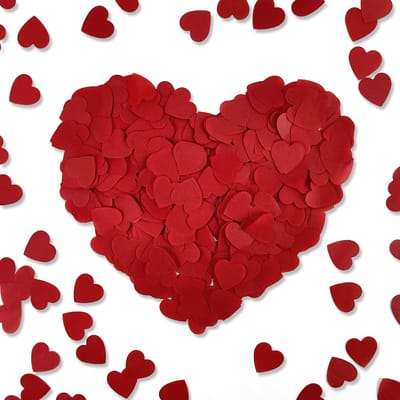 Hartjes Confetti Decoratie Valentijn Versiering Rozenblaadjes Rode Confetti Hartjes Versiering Duurzaam Papier Rood 50G