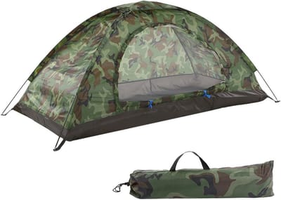 Ultralichte Kampeertent voor 1 of 2 Personen, Camouflage en Waterdicht