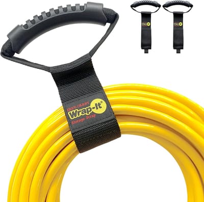 Opbergriemen - Slangenbanden - Organiseren van kabels - Met draaggreep - 2 stuks 43 cm - Zwart