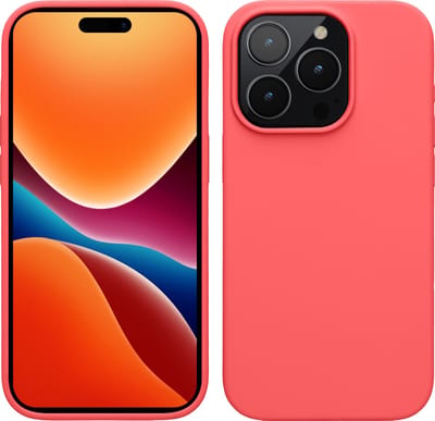 kwmobile Case voor iPhone 15 Pro Max - Slank TPU-Hoesje met Zachte Afwerking - In neon koraal