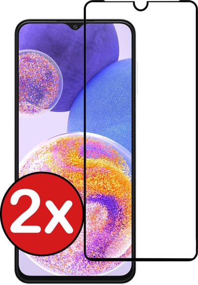 Screenprotector - 2 Stuks - Geschikt voor Samsung Galaxy A23 - Full Cover - Beschermglas - Gehard Glas - Tempered Glass - Screen Protector