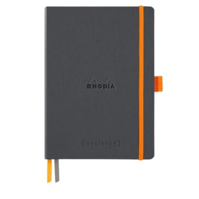 Rhodia Goalbook – A5 – 120 Bladen – Dotted – Ivoorkleurig Papier 90 g/m² – Elastieksluiting - Titanium