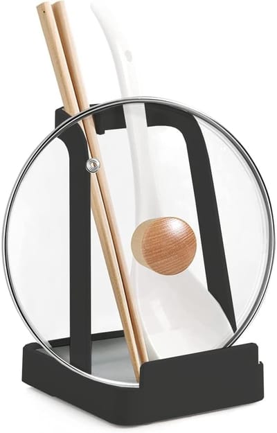 SPHProducts - Lepelhouder - Dekselhouder - Stevig en praktisch - Zwart - Metaal - Ideaal voor kookgerei - Geschikt voor elke keuken - Multifunctioneel