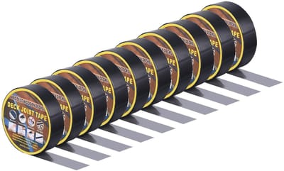 Dailygoods - QUARKZMAN Band voor balken, brug 1-5/8 inch x 49 inch, 10 rollen butylbalkband voor steigers, waterdichte band voor balken en balken van hout, zwart