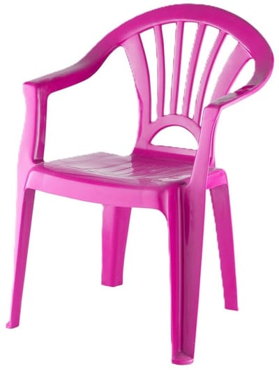 Camping Kinderstoel van kunststof - fuchsia roze - 37 x 31 x 51 cm - binnen/buiten