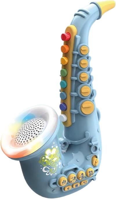 Speelgoedsaxofoon Kinderen - Muziek Speelgoed - Vroege Muziekeducatie - Met Licht en Muziek - 27 x 155 x 88 cm