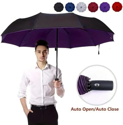Bovista Moderne Stormparaplu - Opvouwbaar - Windproof Paraplu - Stormproef - Automatisch Uitklapbaar - Umbrella - Windproef - Paars