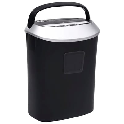 Déchiqueteuse de Papier 10 Feuilles Coupe Croisée Transversale Noir
