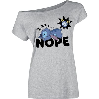 Lilo & Stitch - Disney T-shirt - Nope - S tot L - voor Vrouwen - grijs