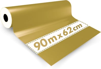 Rol cadeaupapier - Verpakking cadeau - Feestelijke gelegenheid - Ruim formaat - 62 x 90 meter - Goudkleurig